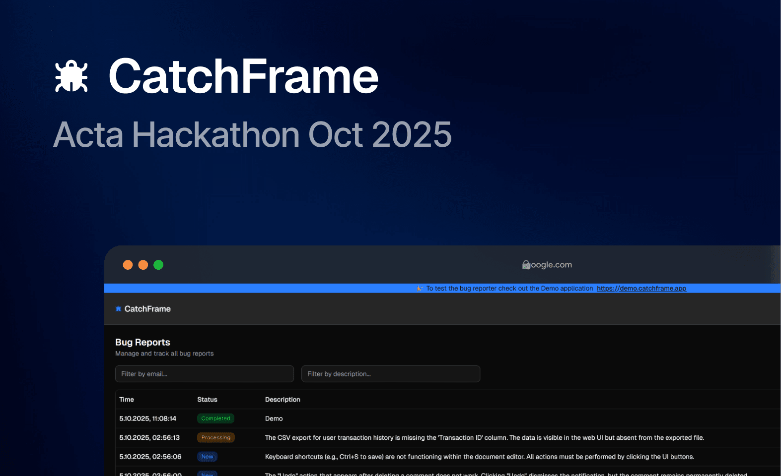 First place at 24h Hackathon by Acta logo